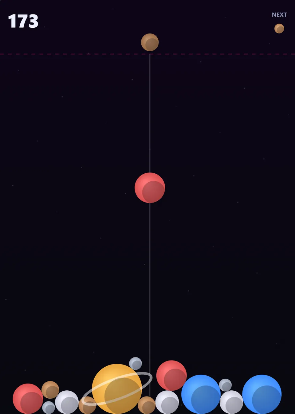 Nova Merge container with a ringed Saturn and a mix of smaller worlds