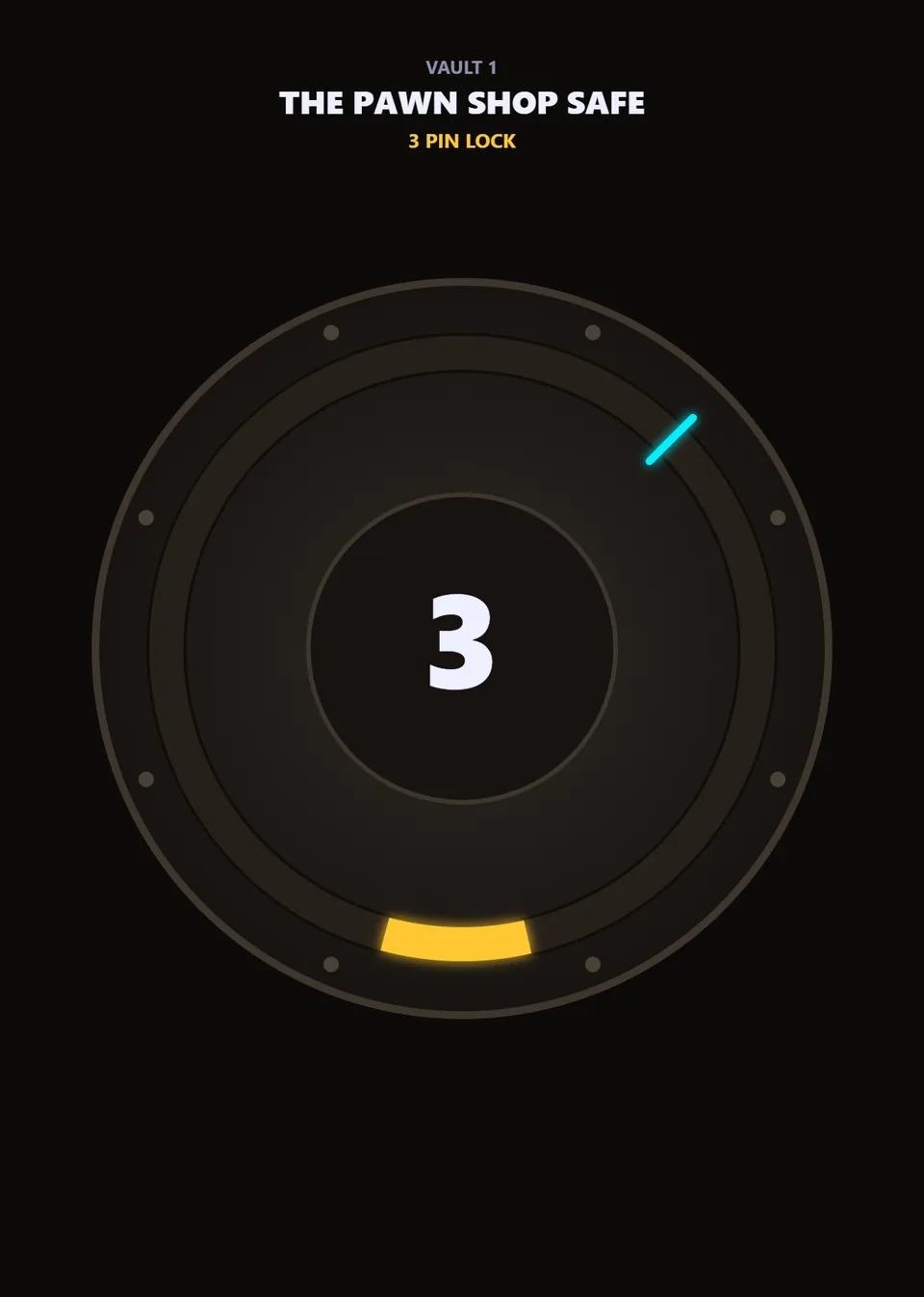 Vault Breaker circular lock with moving pointer and highlighted target segment