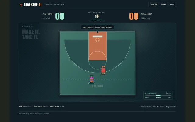 Blacktop 21 game screen