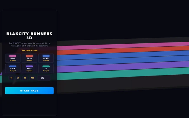 BlakCity Runners 3D game screen